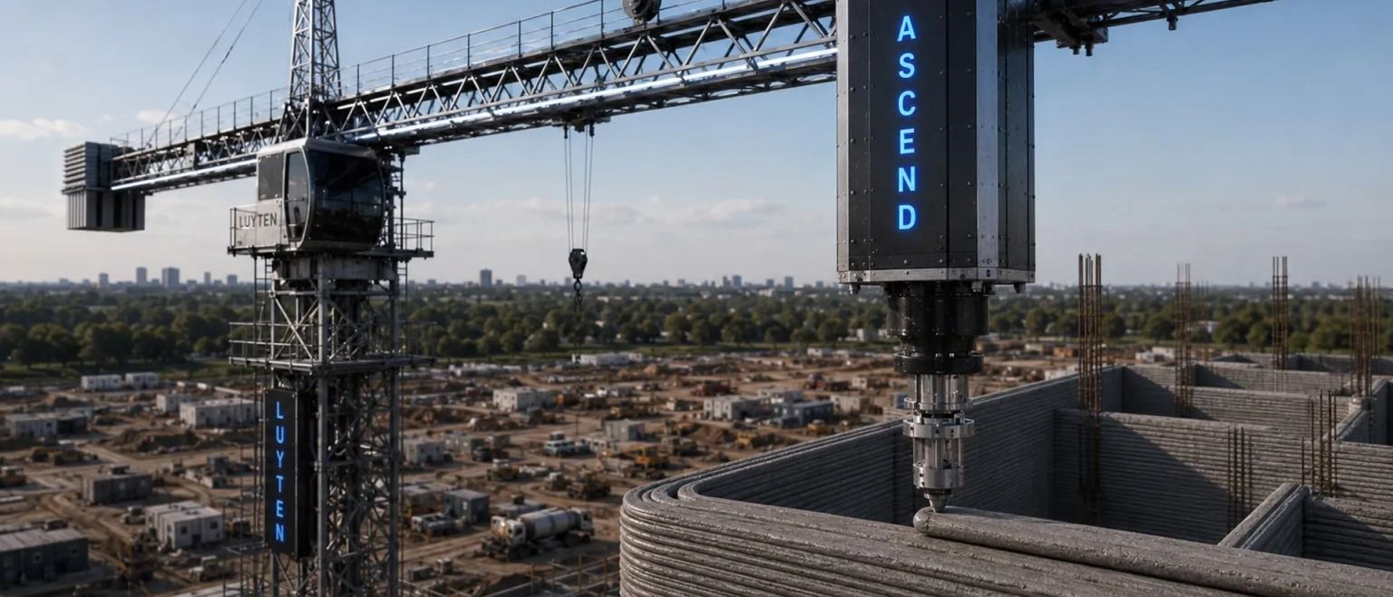 Luyten 3D unveils 'Ascend' tower-crane-type 3D construction printer capable of printing 100m buildings