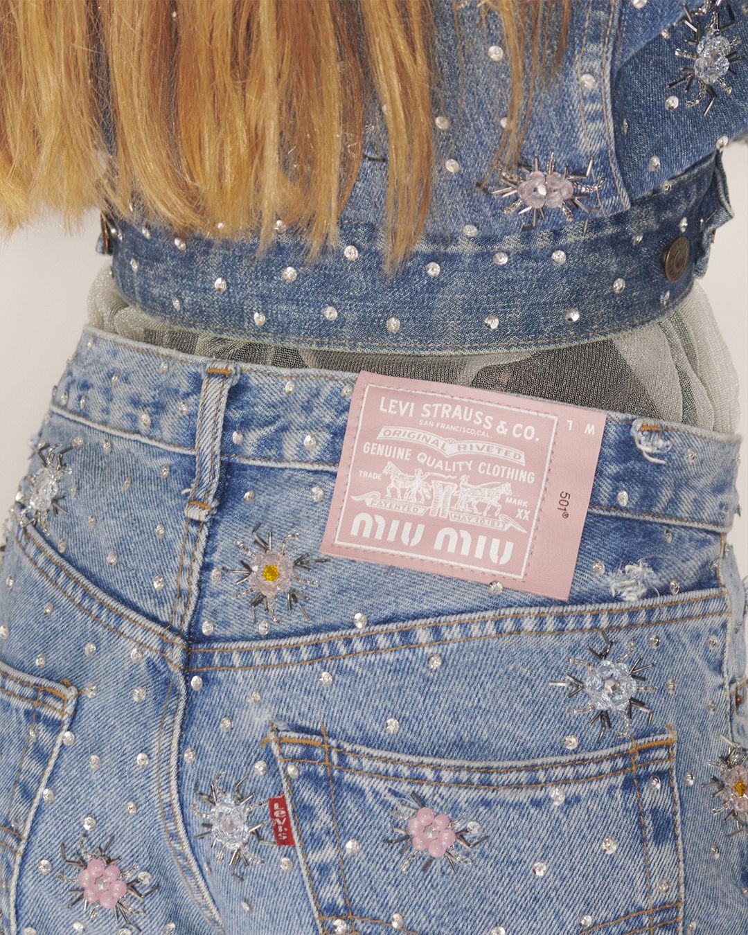 Jeans Upcycled By Miu Miu Upcycled Denim Jacket Levis Miu Miu Miu
